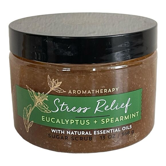 Bath & Body Works Stress Relief Eucalyptus Spearmint 13 oz Sugar Scrub New - Picture 2 of 3